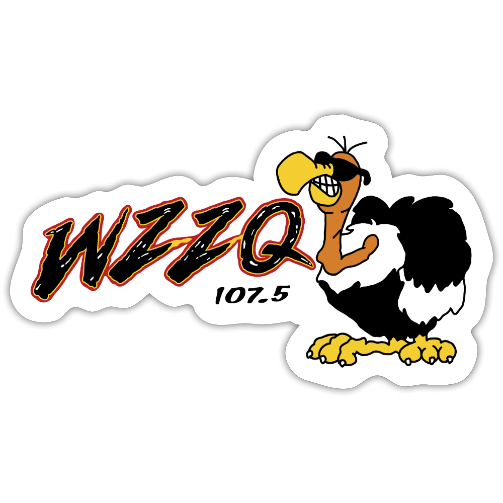 WZZQ 107.5 - mascot design - Terre Haute Indiana  -  Sticker - white matte