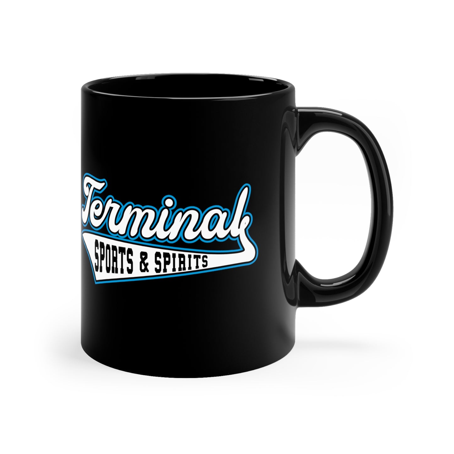 Terminal Sports & Spirits - Terre Haute Indiana - sports logo  -  11oz Black Mug