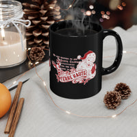 Santa Claus Line to Terre Haute  -  11oz Black Mug