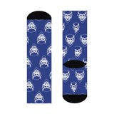 Van Buren High School Blue Devils - Crew Socks - small devil white on blue