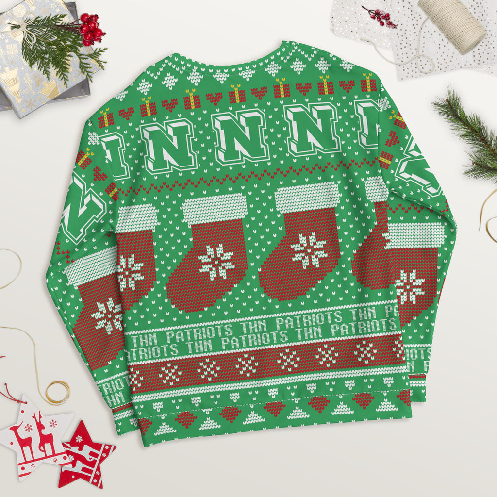 Terre Haute North HS Patriots - Ugly Christmas inspired Unisex Sweatshirt (green)