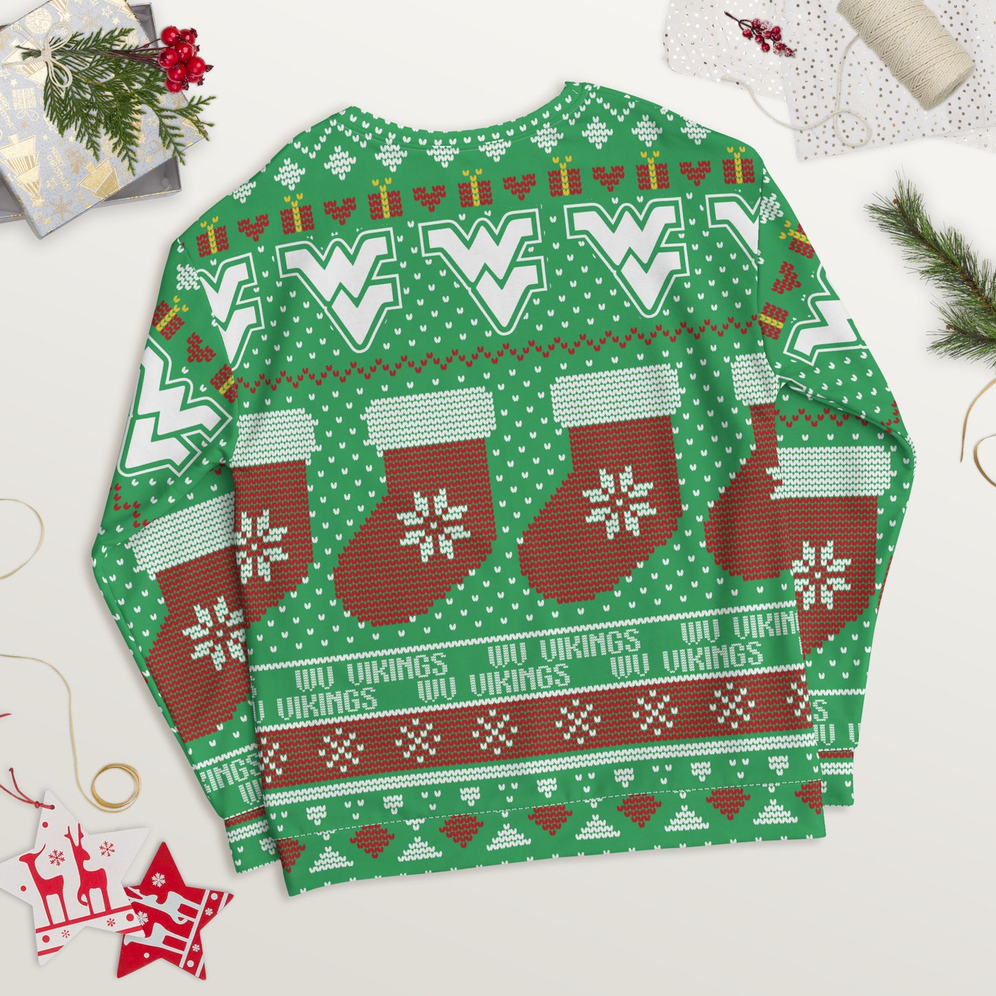 West Vigo HS Vikings - Ugly Christmas inspired Unisex Sweatshirt (green)