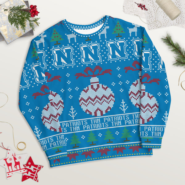 Terre Haute North HS Patriots - Ugly Christmas inspired Unisex Sweatshirt (blue)