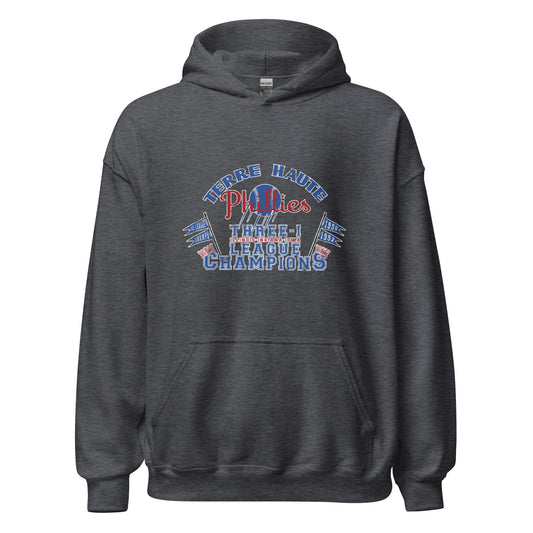 Terre Haute Phillies Baseball (distressed) / League Champs - Terre Haute Indiana  -  Unisex Hoodie