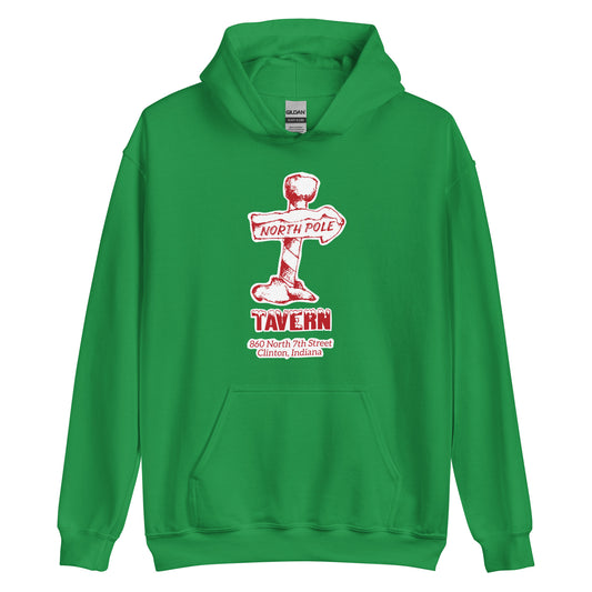 North Pole Tavern (red/white) - Clinton Indiana  -  Unisex Hoodie