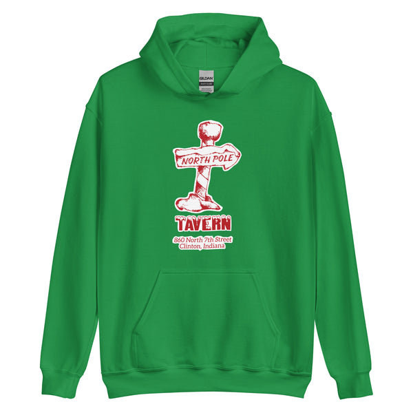 North Pole Tavern (red/white) - Clinton Indiana  -  Unisex Hoodie