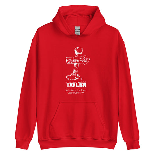 North Pole Tavern (white) - Clinton Indiana  -  Unisex Hoodie