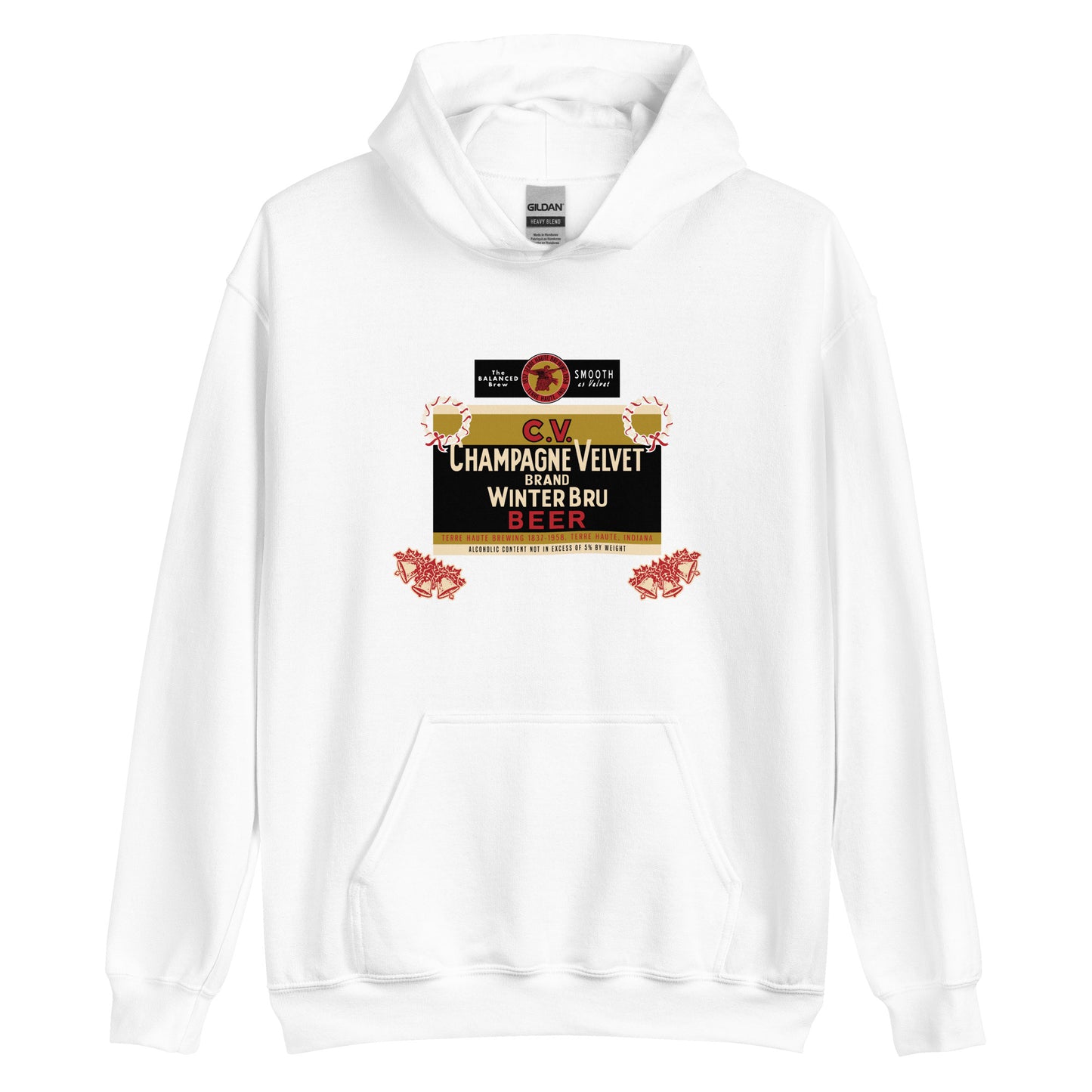 Champagne Velvet Winter Bru (label) - Terre Haute Indiana  -  Unisex Hoodie