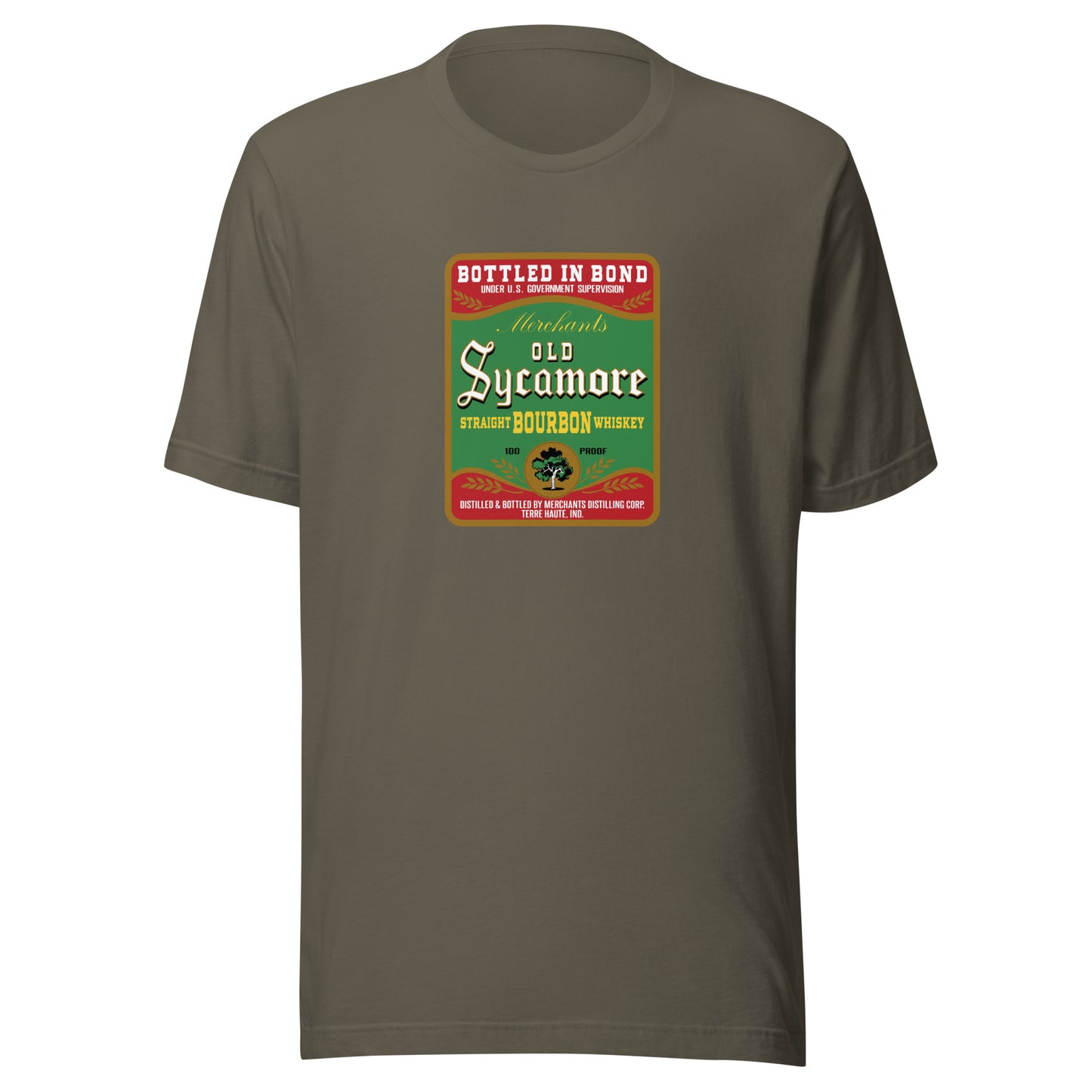 Old Sycamore Whiskey / Merchants Distilling - Terre Haute Indiana  -  Short-Sleeve Unisex T-Shirt