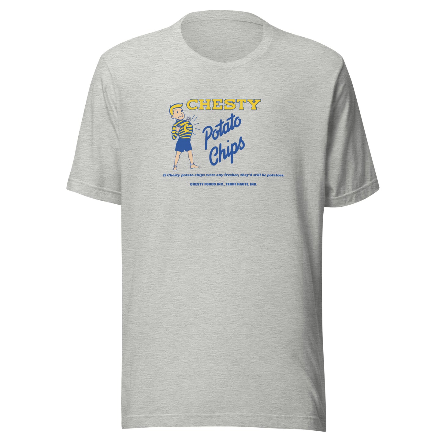 Chesty Potato Chips / Chesty Foods (blue/yellow) - Terre Haute Indiana  -  Short-Sleeve Unisex T-Shirt