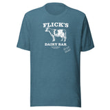 Flick’s Drive-In / Dairy Bar - cow design (white) - Brazil Indiana  -  Short-Sleeve Unisex T-Shirt