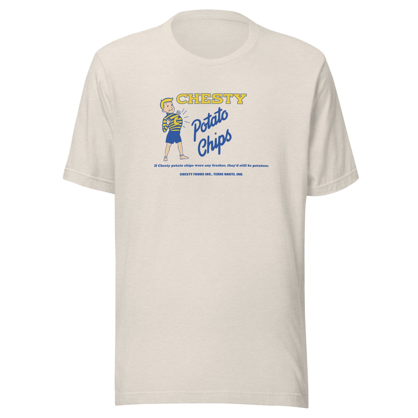 Chesty Potato Chips / Chesty Foods (blue/yellow) - Terre Haute Indiana  -  Short-Sleeve Unisex T-Shirt