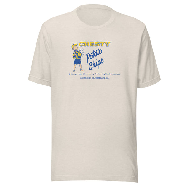 Chesty Potato Chips / Chesty Foods (blue/yellow) - Terre Haute Indiana  -  Short-Sleeve Unisex T-Shirt
