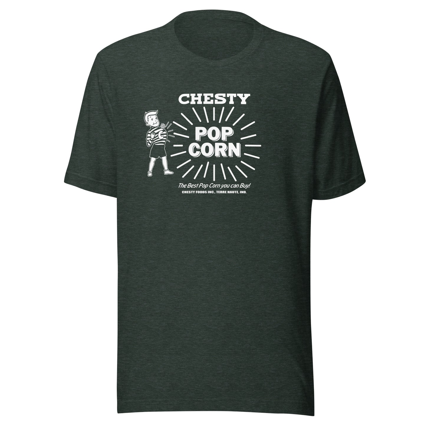 Chesty Pop Corn / Chesty Foods (white) - Terre Haute Indiana  -  Short-Sleeve Unisex T-Shirt