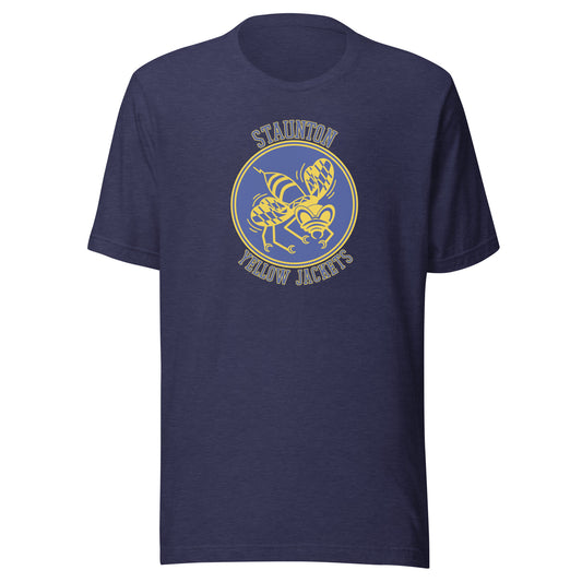 Staunton HS Yellow Jackets - center court design  -  Unisex t-shirt