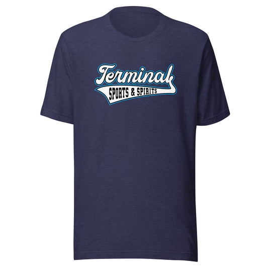 Terminal Sports & Spirits - Terre Haute Indiana - sports logo design  -  Unisex t-shirt