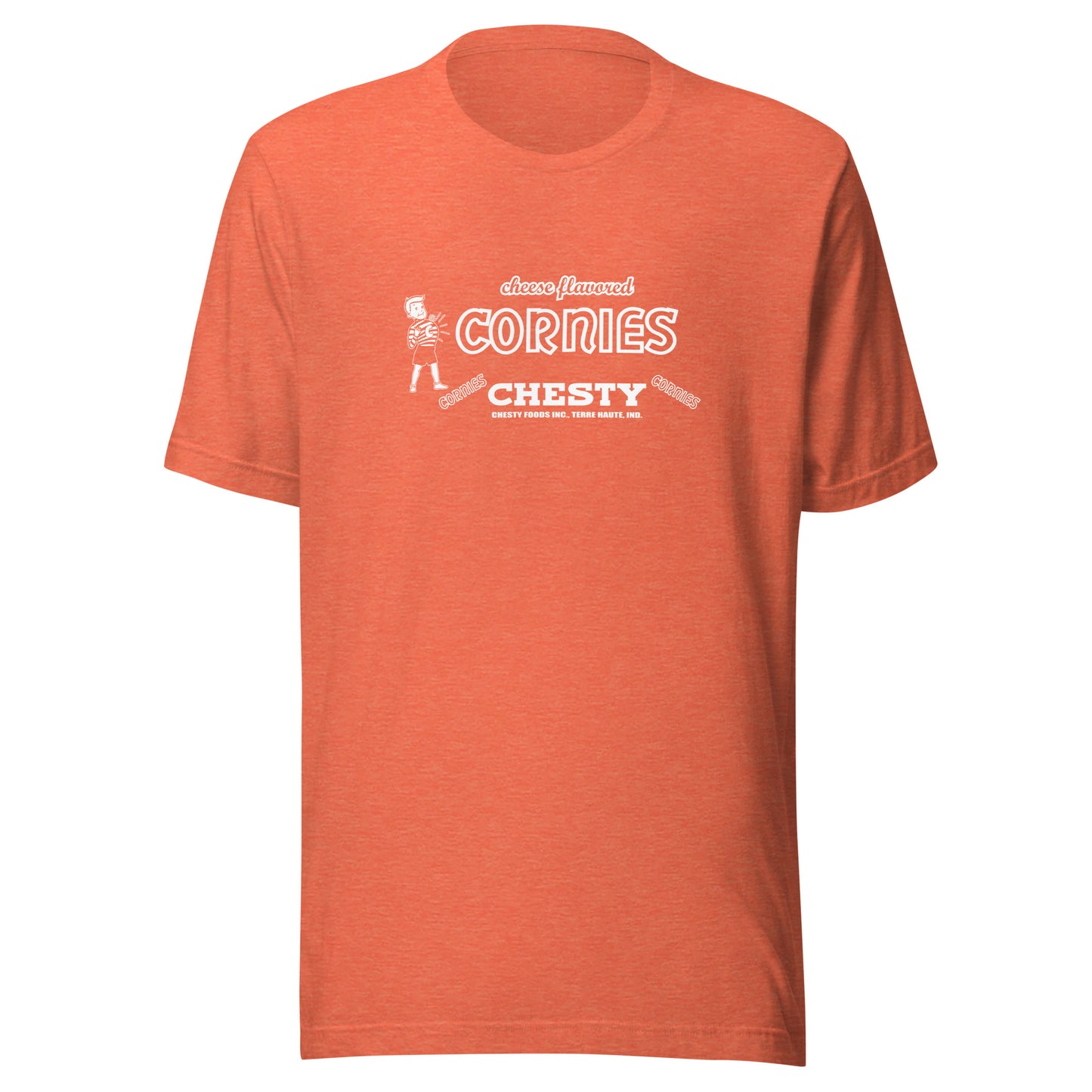 Chesty Cornies / Chesty Foods (white) - Terre Haute Indiana  -  Short-Sleeve Unisex T-Shirt