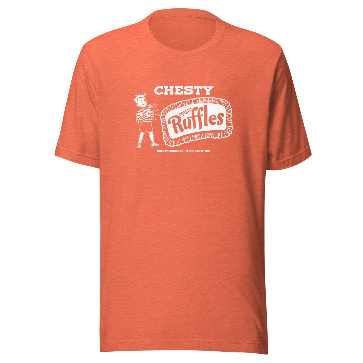 Chesty Potato Ruffles Chips / Chesty Foods (white) - Terre Haute Indiana  -  Short-Sleeve Unisex T-Shirt