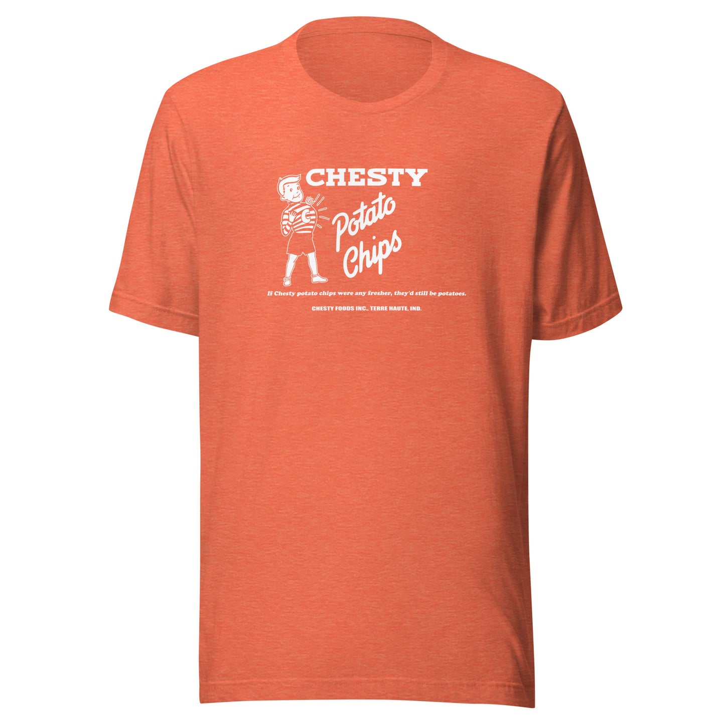 Chesty Potato Chips / Chesty Foods (white) - Terre Haute Indiana  -  Short-Sleeve Unisex T-Shirt