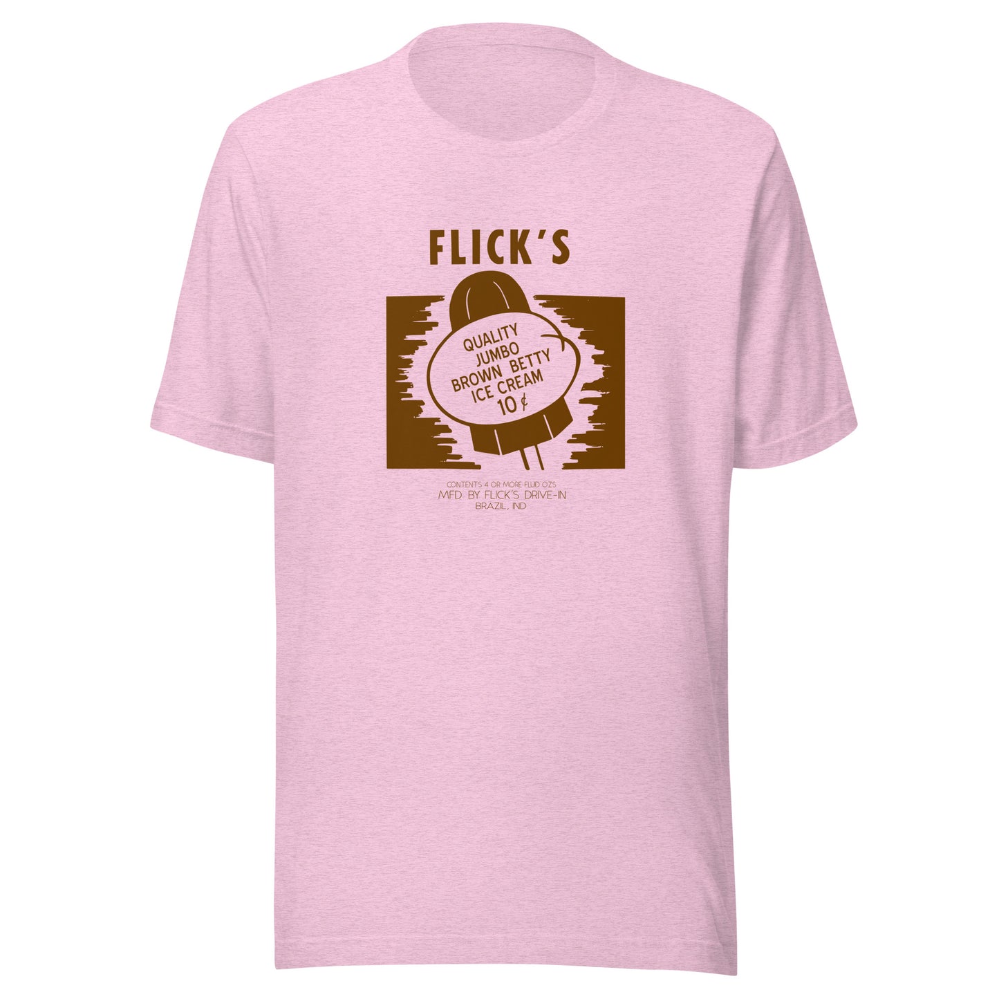 Flick’s Drive-In / Dairy Bar - Brown Betty Ice Cream (brown) - Brazil Indiana  -  Short-Sleeve Unisex T-Shirt