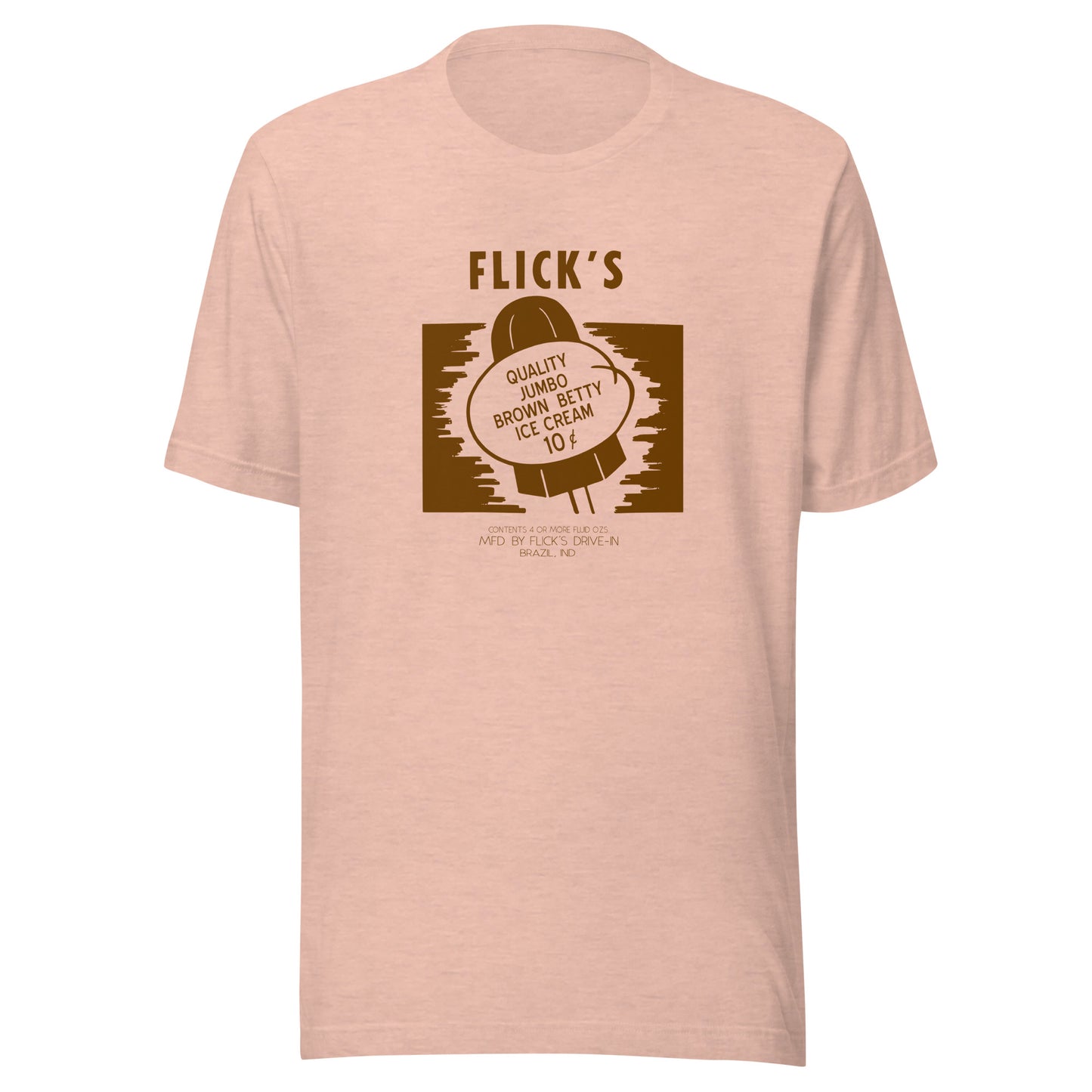 Flick’s Drive-In / Dairy Bar - Brown Betty Ice Cream (brown) - Brazil Indiana  -  Short-Sleeve Unisex T-Shirt