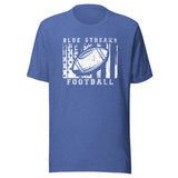 CUSTOMIZABLE - Martinsville Jr./Sr. HS Blue Streaks Football  -  Unisex t-shirt