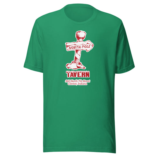 North Pole Tavern (red/white) - Clinton Indiana  -  Short-Sleeve Unisex T-Shirt