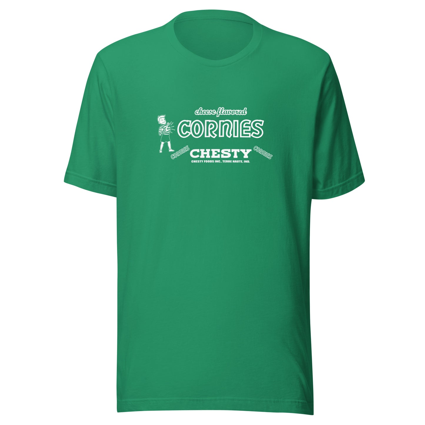 Chesty Cornies / Chesty Foods (white) - Terre Haute Indiana  -  Short-Sleeve Unisex T-Shirt