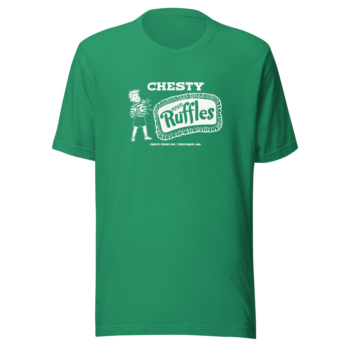 Chesty Potato Ruffles Chips / Chesty Foods (white) - Terre Haute Indiana  -  Short-Sleeve Unisex T-Shirt