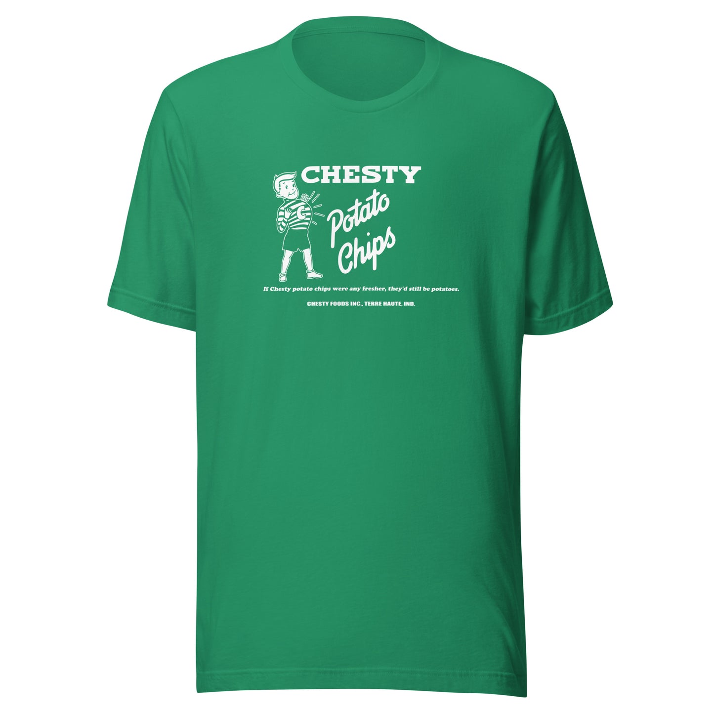 Chesty Potato Chips / Chesty Foods (white) - Terre Haute Indiana  -  Short-Sleeve Unisex T-Shirt