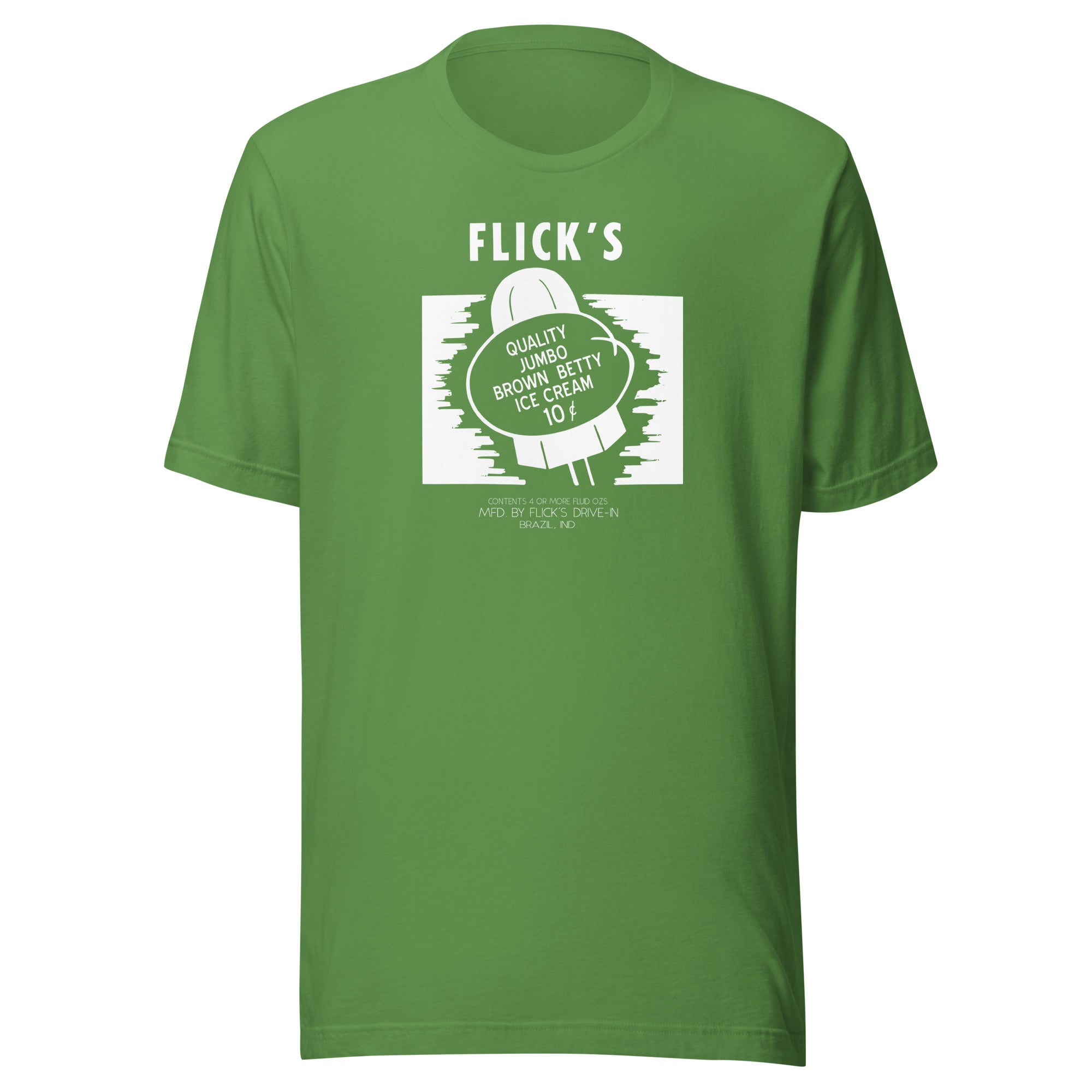 Flick’s Drive-In / Dairy Bar - Brown Betty Ice Cream (white) - Brazil Indiana  -  Short-Sleeve Unisex T-Shirt