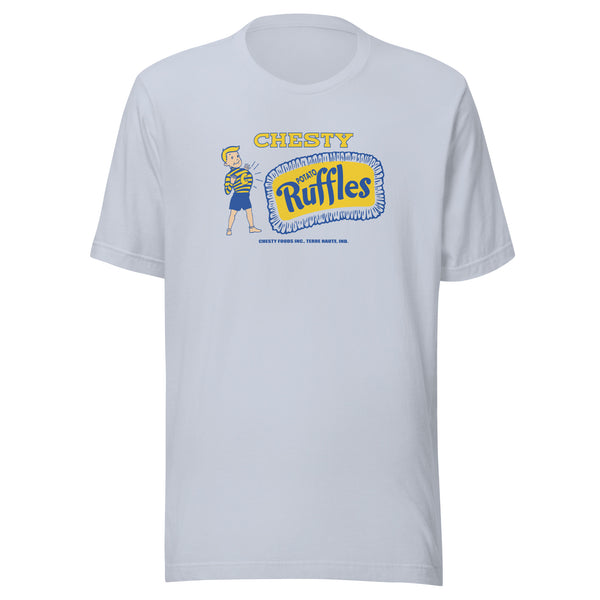 Chesty Potato Ruffles Chips / Chesty Foods (blue/yellow) - Terre Haute Indiana  -  Short-Sleeve Unisex T-Shirt