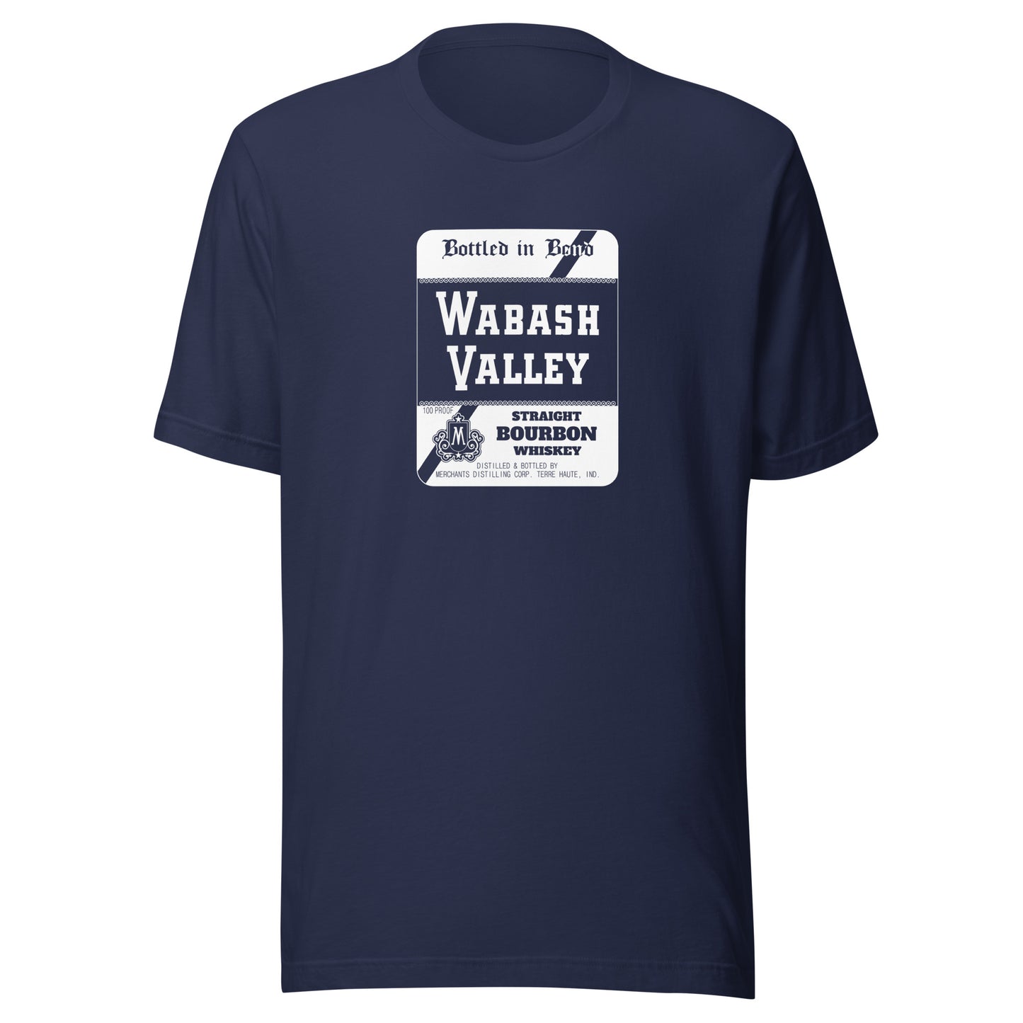 Wabash Valley Whiskey / Merchants Distilling (white) - Terre Haute Indiana  -  Short-Sleeve Unisex T-Shirt