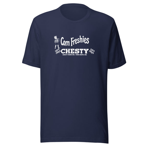 Chesty Corn Chips / Chesty Foods (white) - Terre Haute Indiana  -  Short-Sleeve Unisex T-Shirt