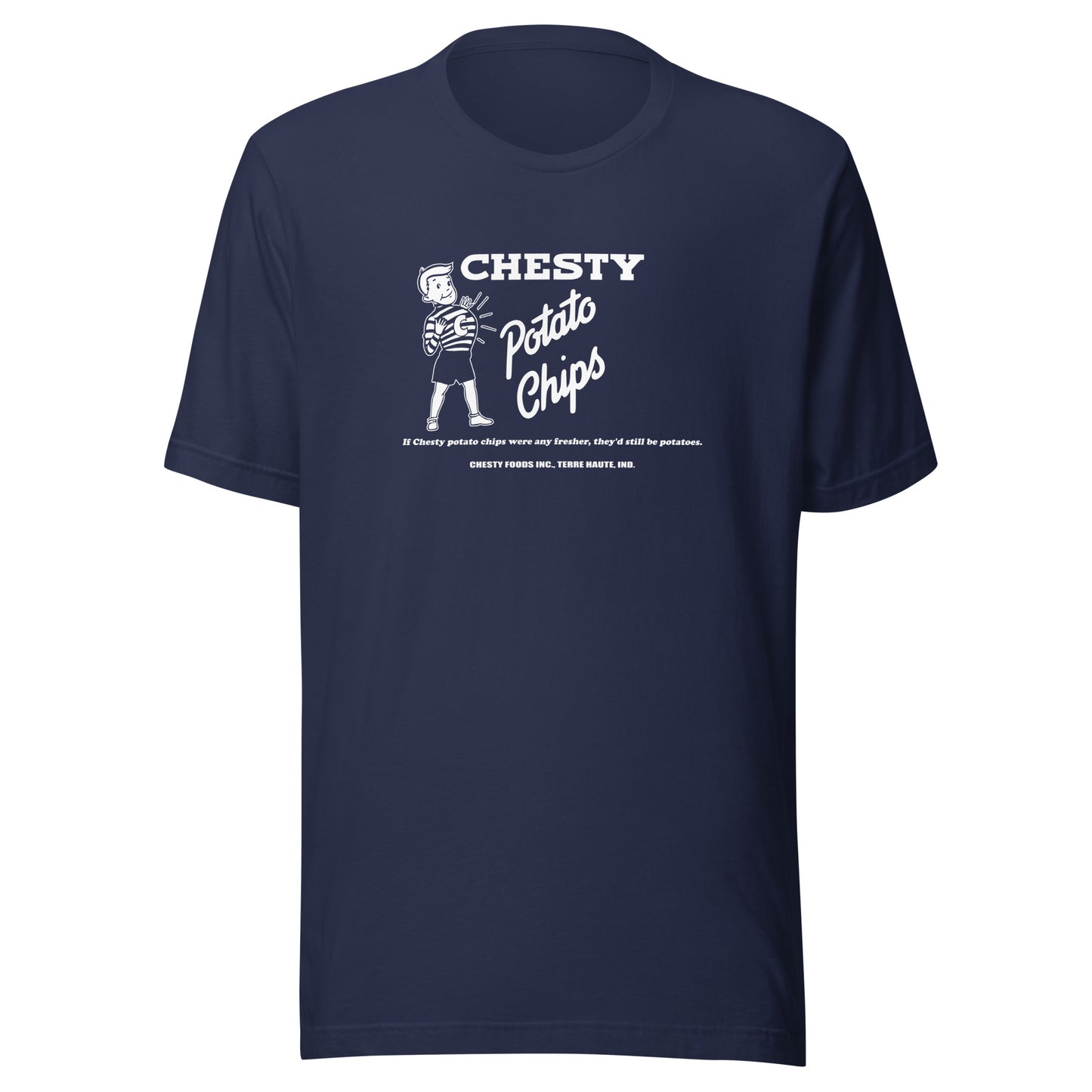 Chesty Potato Chips / Chesty Foods (white) - Terre Haute Indiana  -  Short-Sleeve Unisex T-Shirt