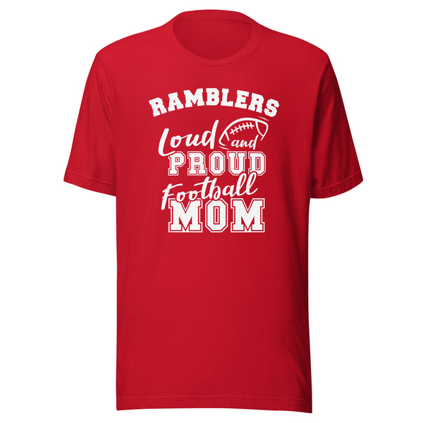 CUSTOMIZABLE - Attica HS Red Ramblers Football Mom  -  Unisex t-shirt