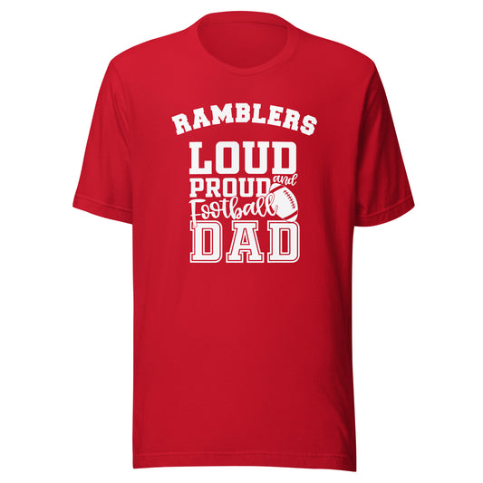 CUSTOMIZABLE - Attica HS Red Ramblers Football Dad  -  Unisex t-shirt