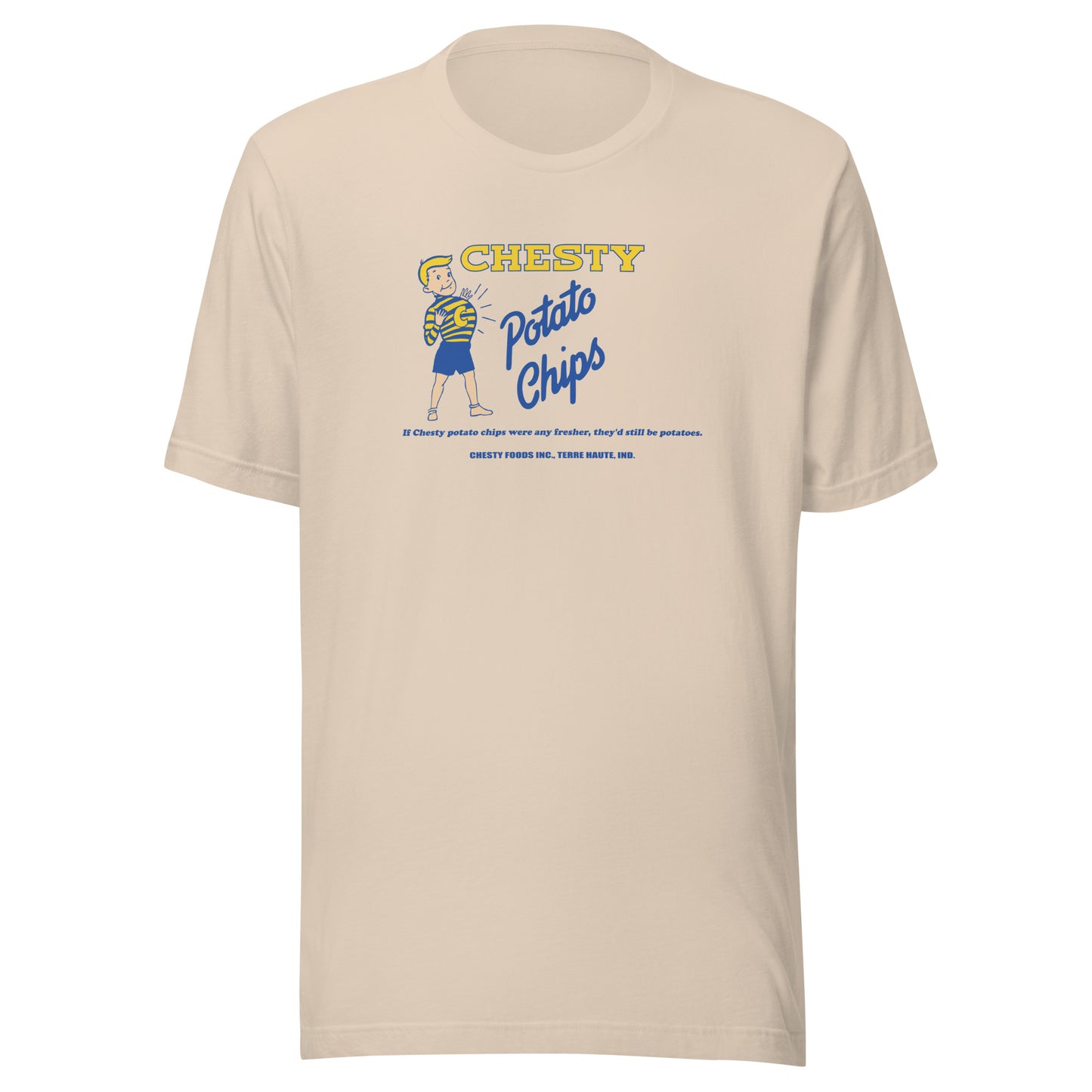 Chesty Potato Chips / Chesty Foods (blue/yellow) - Terre Haute Indiana  -  Short-Sleeve Unisex T-Shirt