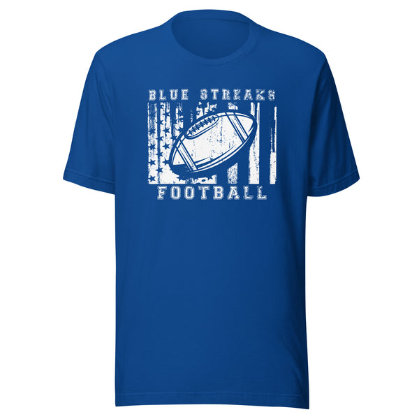 CUSTOMIZABLE - Martinsville Jr./Sr. HS Blue Streaks Football  -  Unisex t-shirt