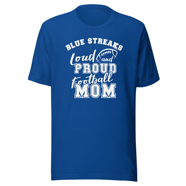 CUSTOMIZABLE - Martinsville Jr./Sr. HS Blue Streaks Football Mom  -  Unisex t-shirt