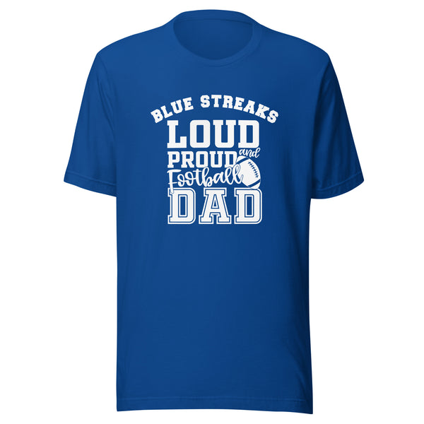 CUSTOMIZABLE - Martinsville Jr./Sr. HS Blue Streaks Football Dad  -  Unisex t-shirt