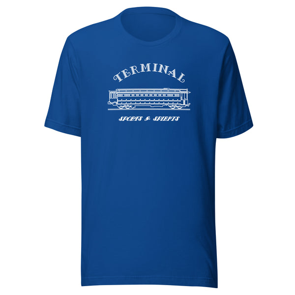 Terminal Sports & Spirits - Terre Haute Indiana - interurban design  -  Unisex t-shirt