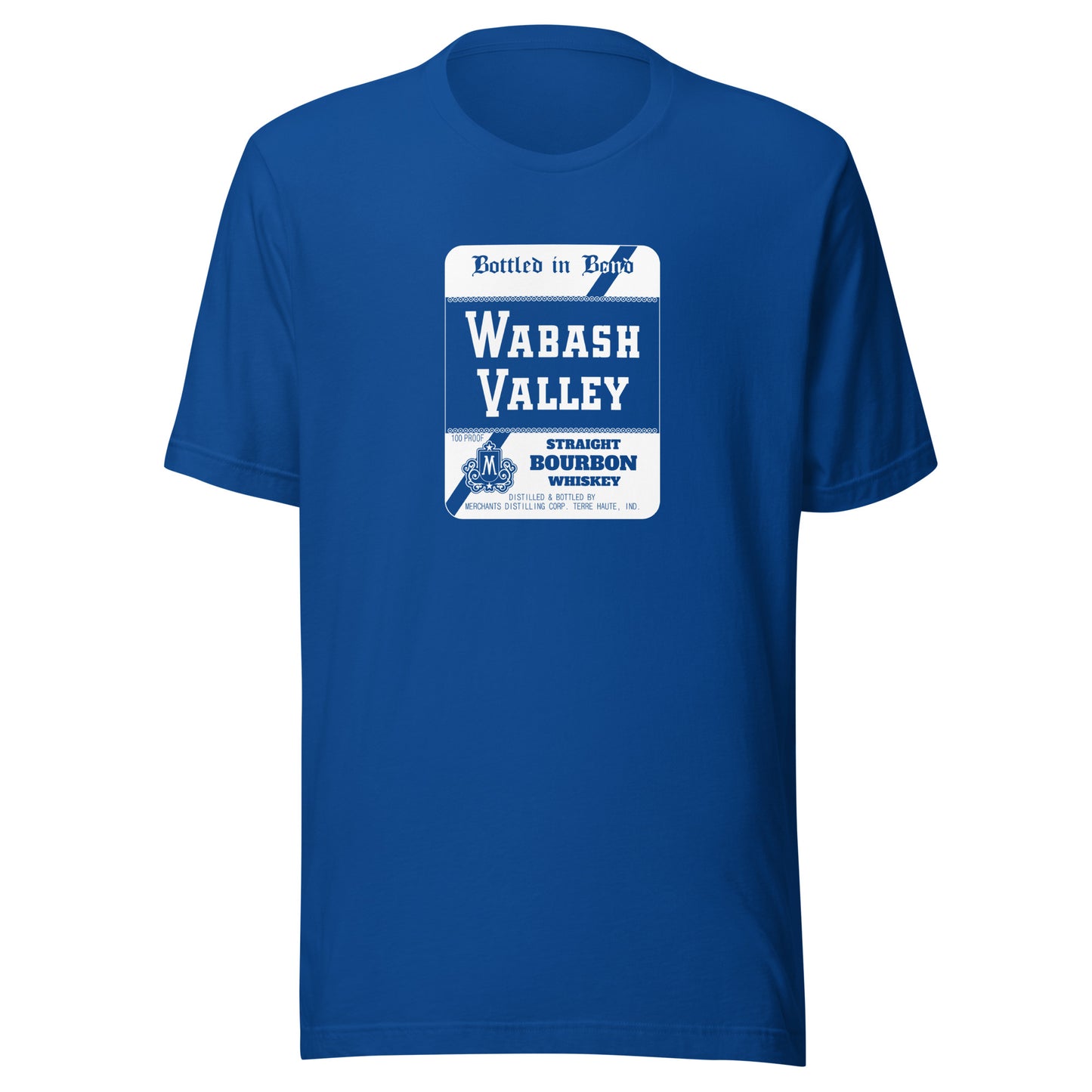 Wabash Valley Whiskey / Merchants Distilling (white) - Terre Haute Indiana  -  Short-Sleeve Unisex T-Shirt