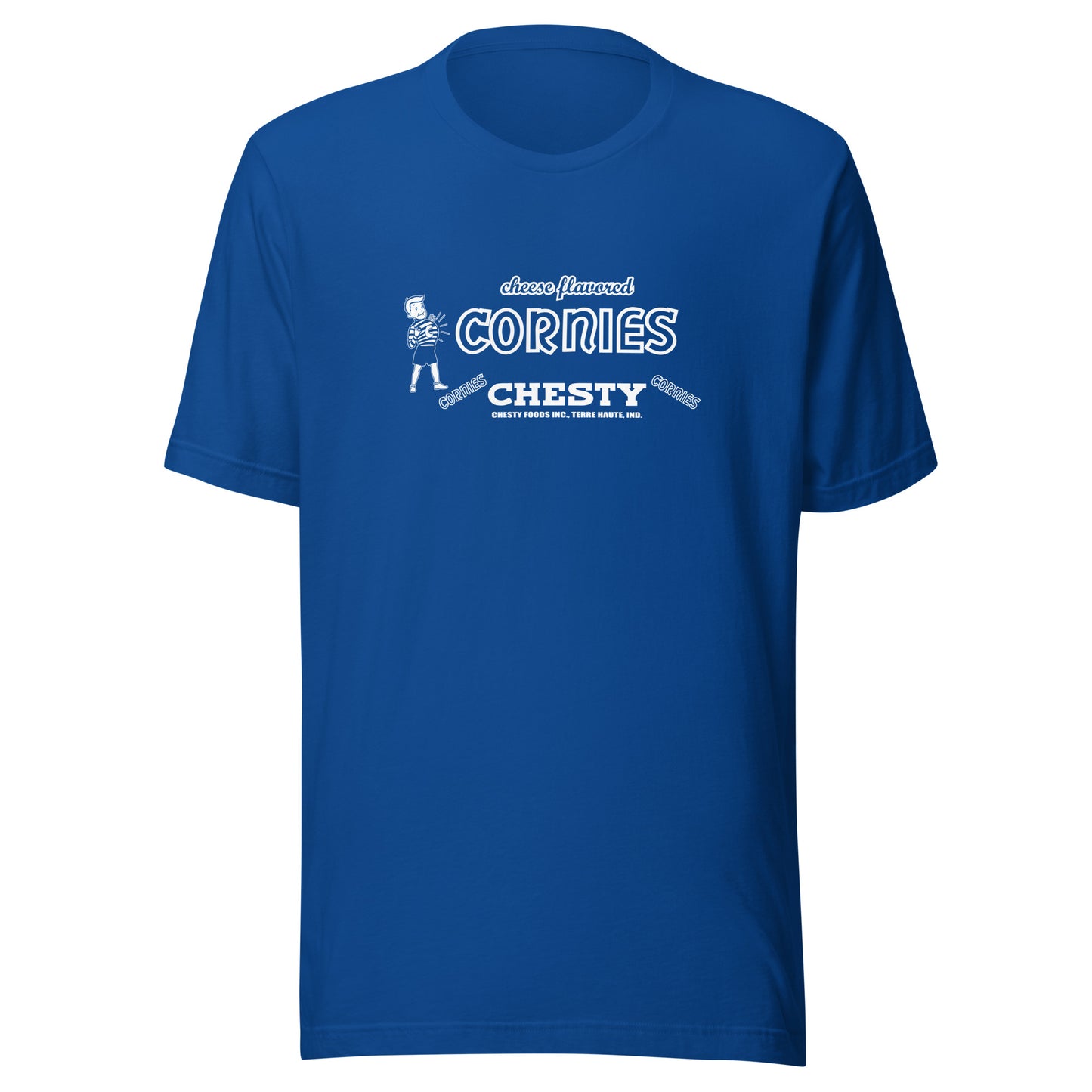 Chesty Cornies / Chesty Foods (white) - Terre Haute Indiana  -  Short-Sleeve Unisex T-Shirt