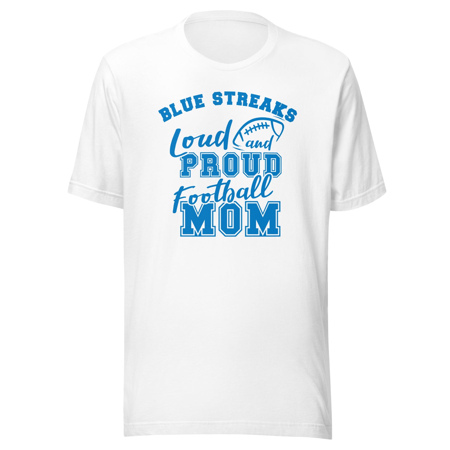 CUSTOMIZABLE - Martinsville Jr./Sr. HS Blue Streaks Football Mom  -  Unisex t-shirt