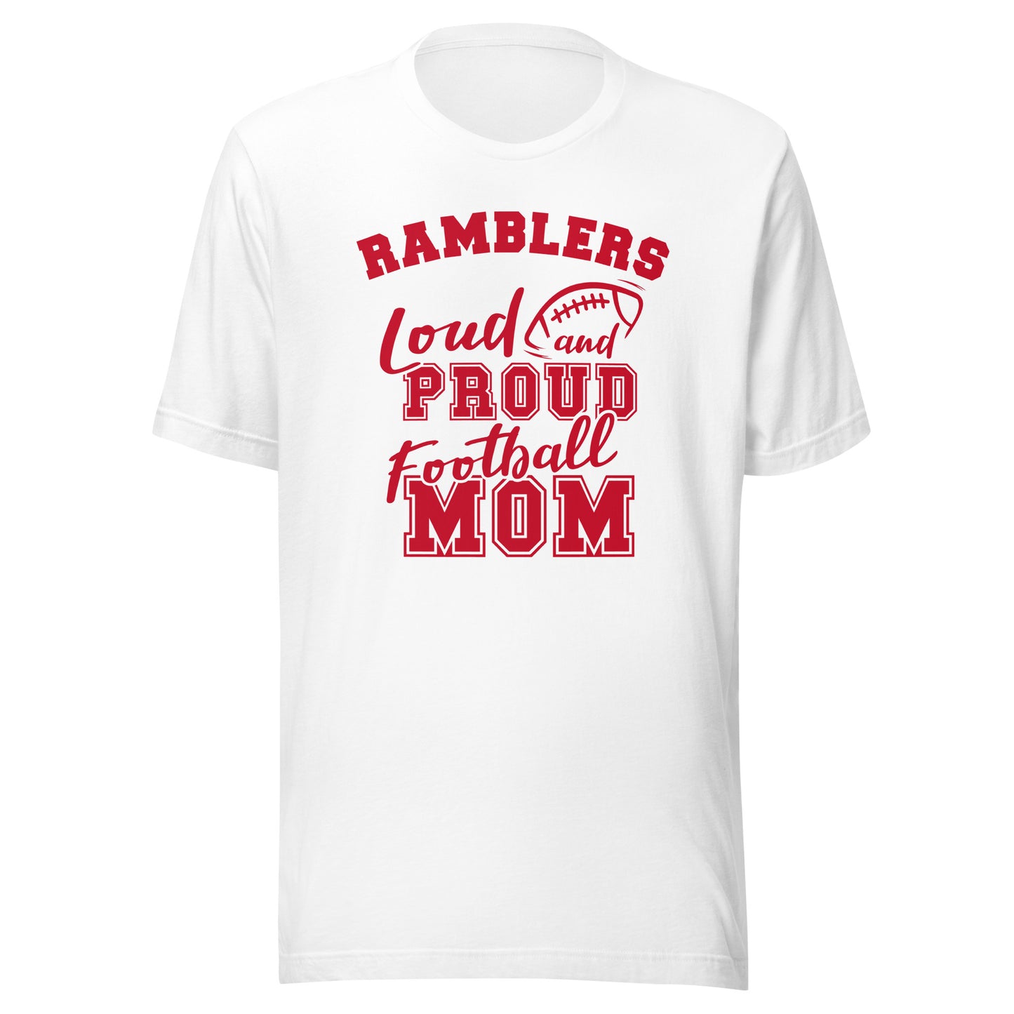 CUSTOMIZABLE - Attica HS Red Ramblers Football Mom  -  Unisex t-shirt