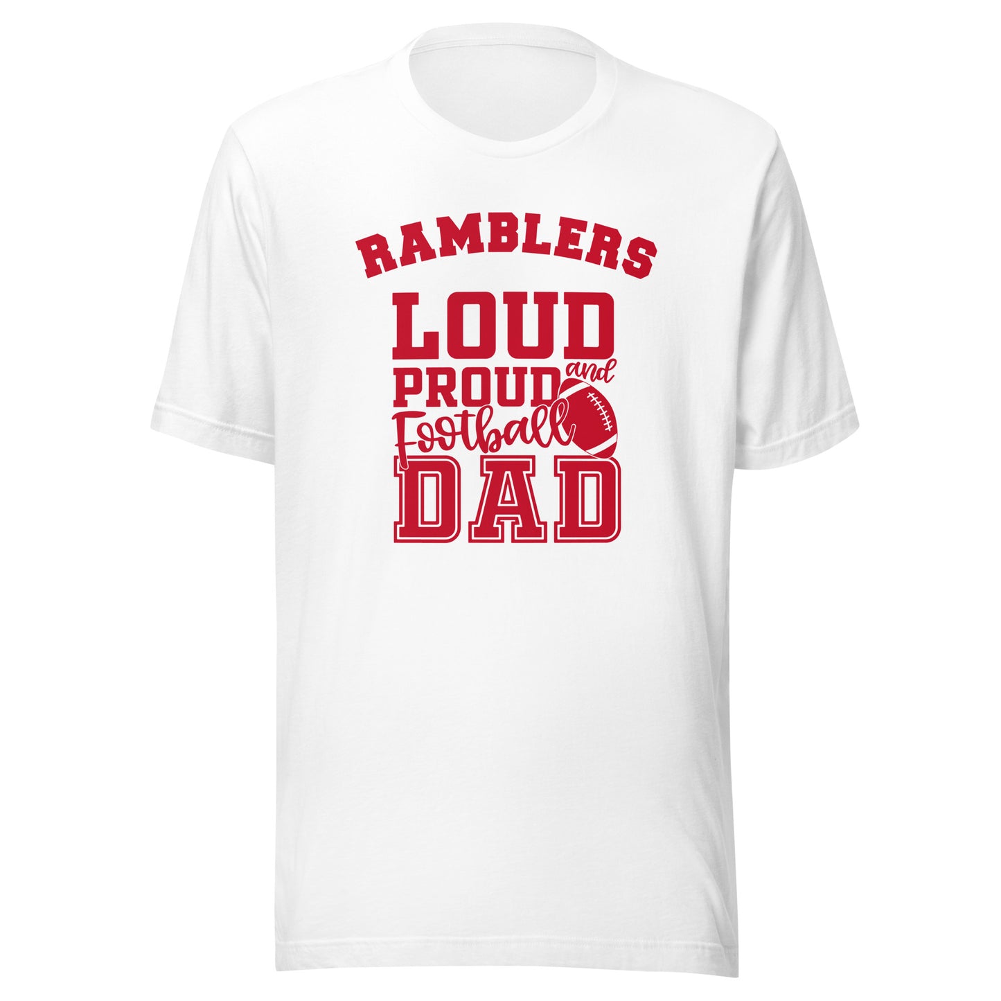 CUSTOMIZABLE - Attica HS Red Ramblers Football Dad  -  Unisex t-shirt