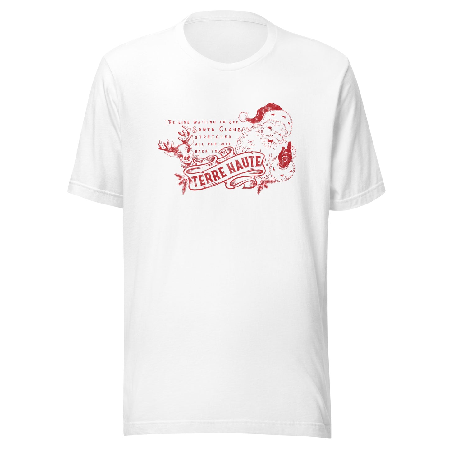 Santa Claus Line to Terre Haute  -  Unisex t-shirt