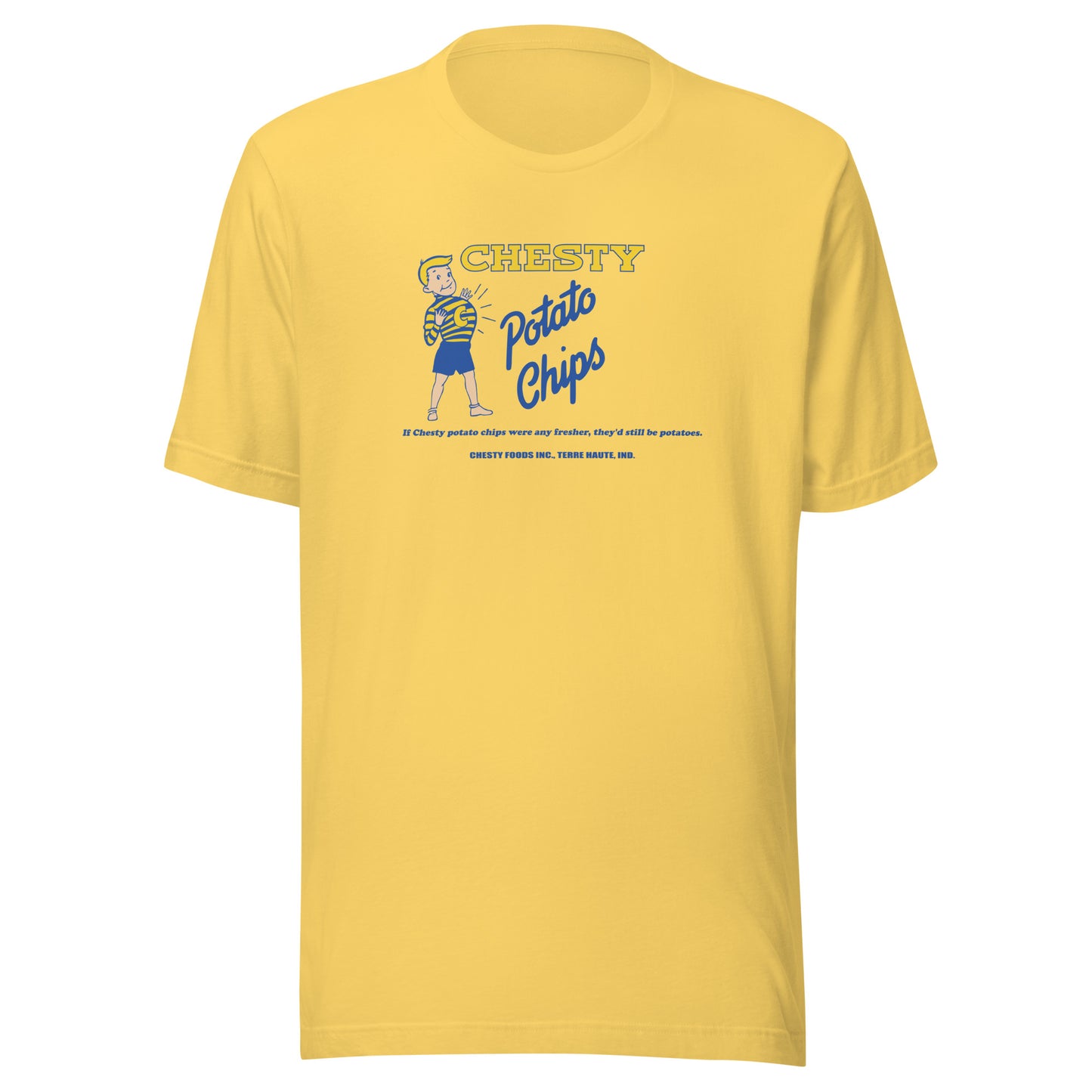 Chesty Potato Chips / Chesty Foods (blue/yellow) - Terre Haute Indiana  -  Short-Sleeve Unisex T-Shirt