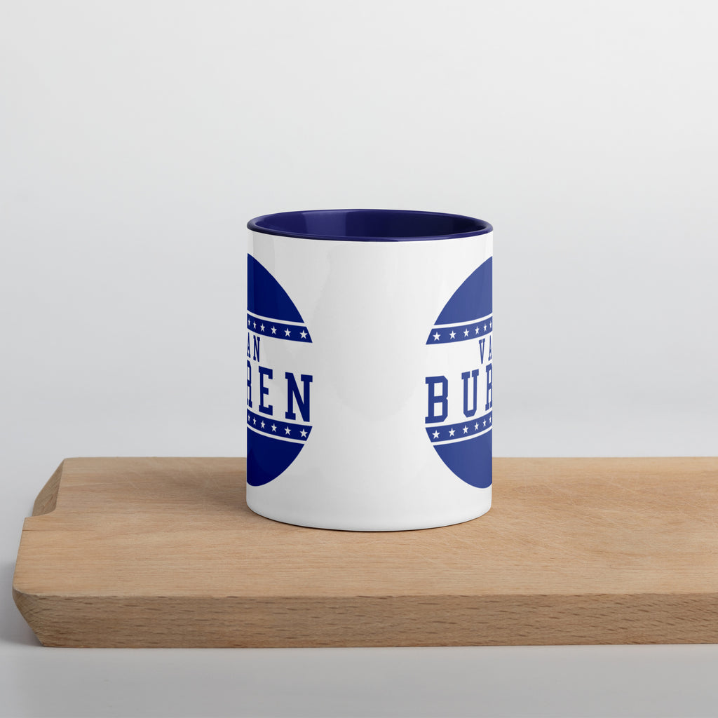 Van Buren HS Blue Devils - button design  -   Coffee Mug (white with blue accent)